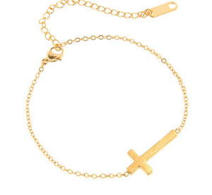 Jesus Cross Plated Bracelet