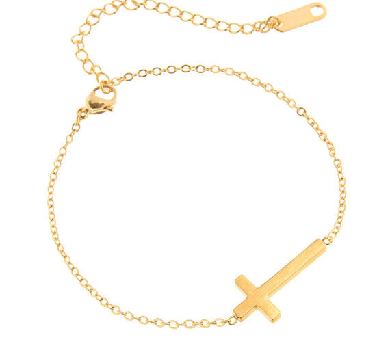 Jesus Cross Plated Bracelet
